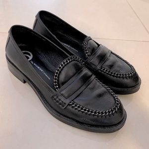 Genuine Leather Wishbone Loafers - Browns - Black